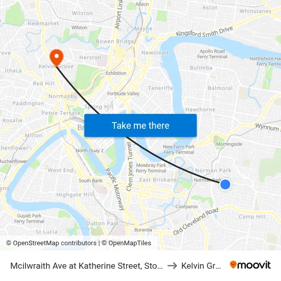Mcilwraith Ave at Katherine Street, Stop 28 to Kelvin Grove map