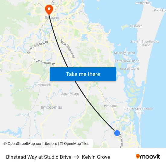Binstead Way at Studio Drive to Kelvin Grove map