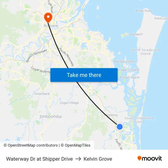 Waterway Dr at Shipper Drive to Kelvin Grove map