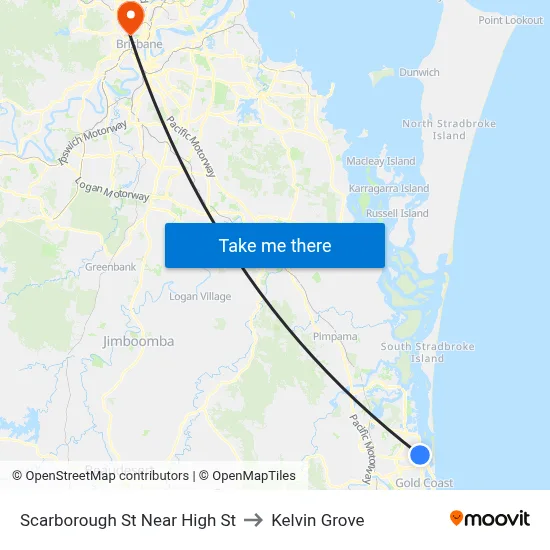 Scarborough St Near High St to Kelvin Grove map
