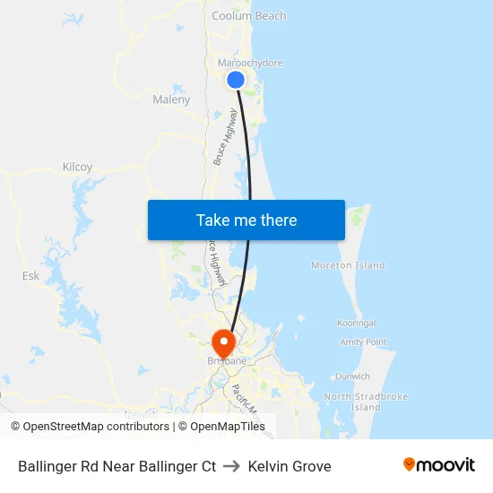 Ballinger Rd Near Ballinger Ct to Kelvin Grove map