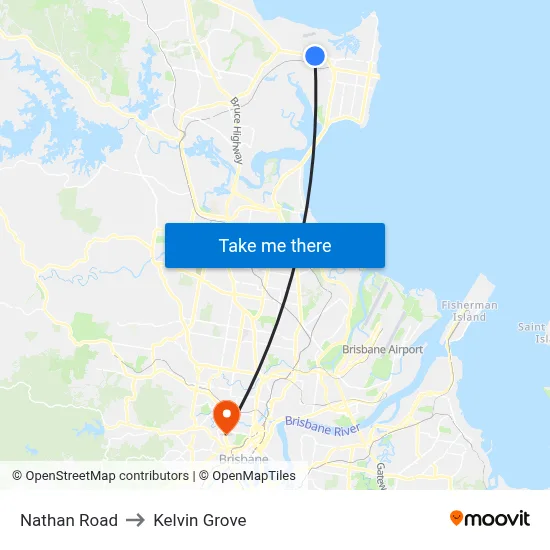 Nathan Road to Kelvin Grove map