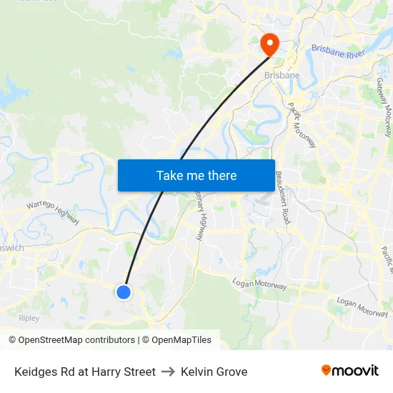 Keidges Rd at Harry Street to Kelvin Grove map