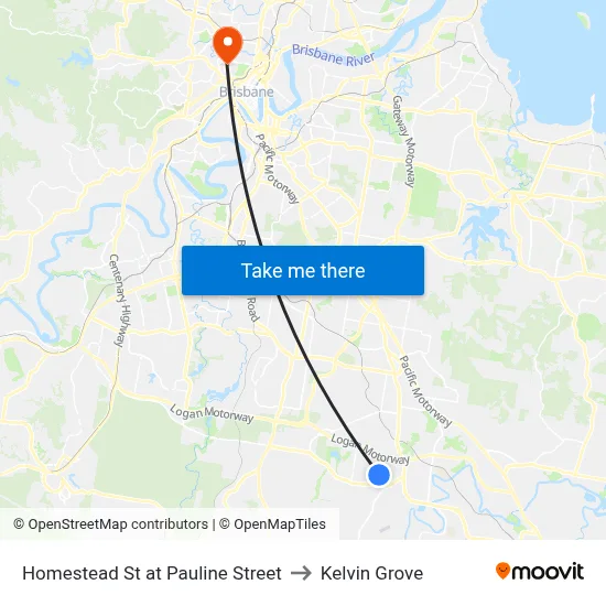 Homestead St at Pauline Street to Kelvin Grove map