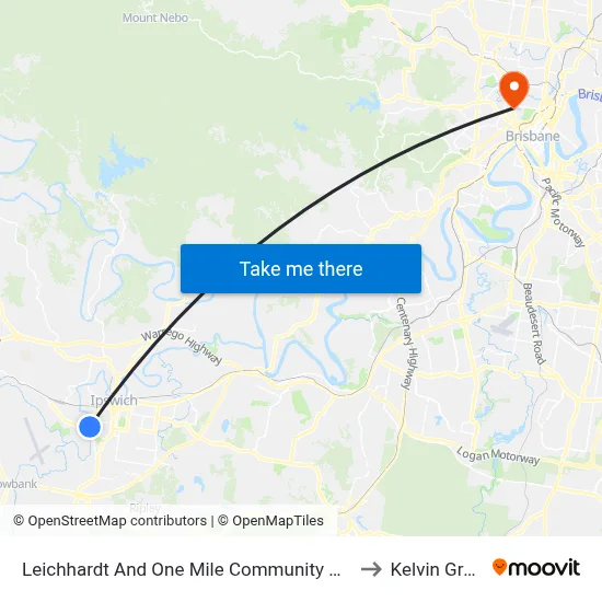 Leichhardt And One Mile Community Centre to Kelvin Grove map