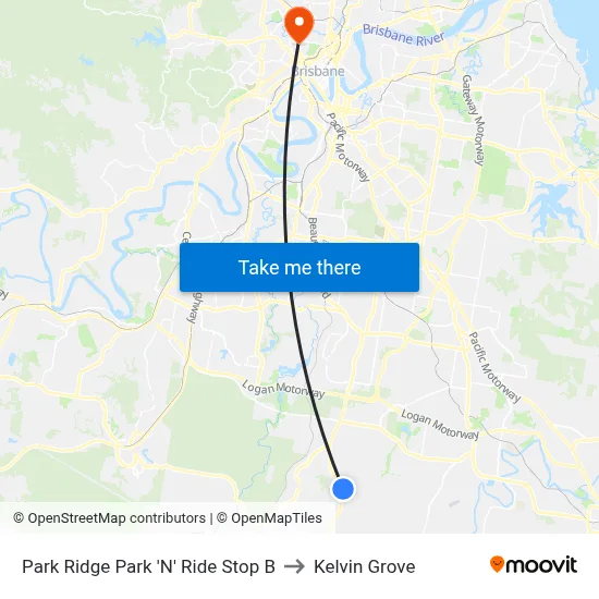 Park Ridge Park 'N' Ride Stop B to Kelvin Grove map