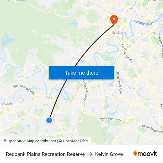 Redbank Plains Recreation Reserve to Kelvin Grove map