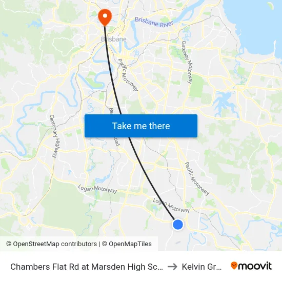 Chambers Flat Rd at Marsden High School to Kelvin Grove map
