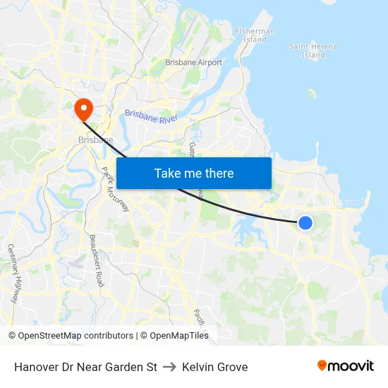 Hanover Dr Near Garden St to Kelvin Grove map