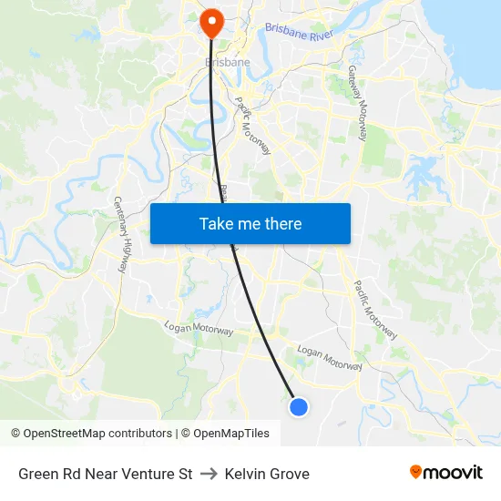 Green Rd Near Venture St to Kelvin Grove map