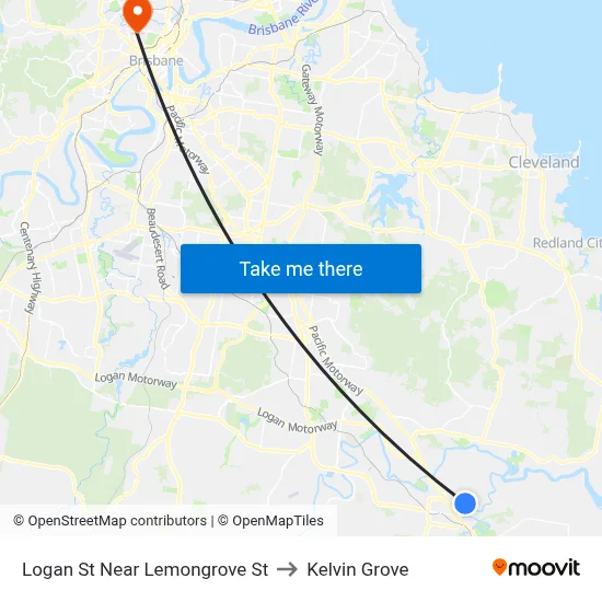 Logan St Near Lemongrove St to Kelvin Grove map