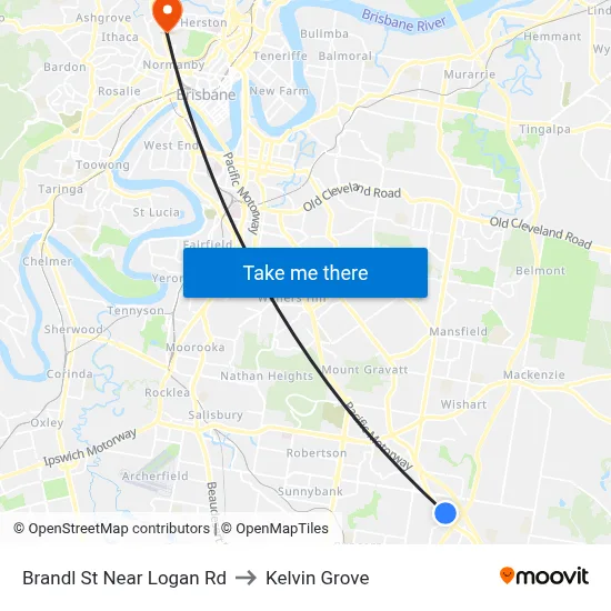 Brandl St Near Logan Rd to Kelvin Grove map