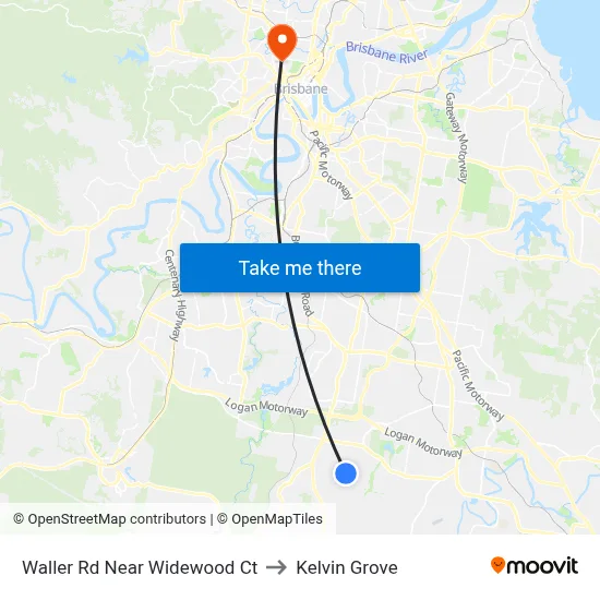 Waller Rd Near Widewood Ct to Kelvin Grove map
