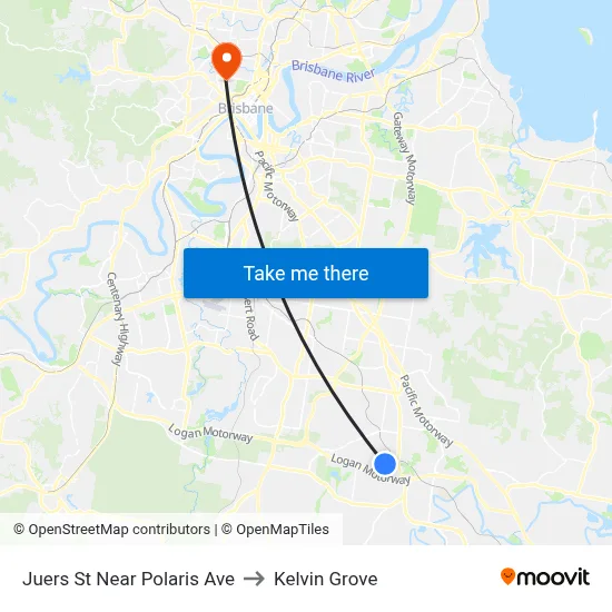 Juers St Near Polaris Ave to Kelvin Grove map