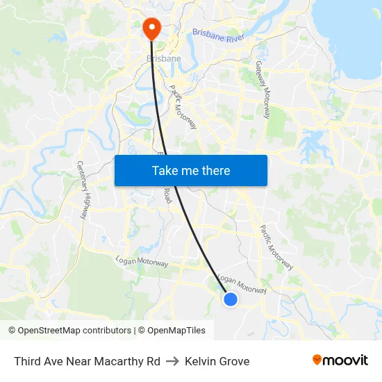 Third Ave Near Macarthy Rd to Kelvin Grove map