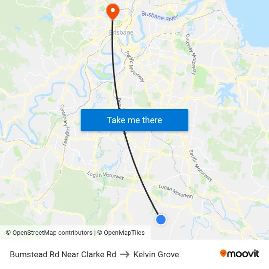 Bumstead Rd Near Clarke Rd to Kelvin Grove map