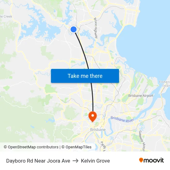 Dayboro Rd Near Joora Ave to Kelvin Grove map