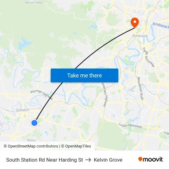 South Station Rd Near Harding St to Kelvin Grove map
