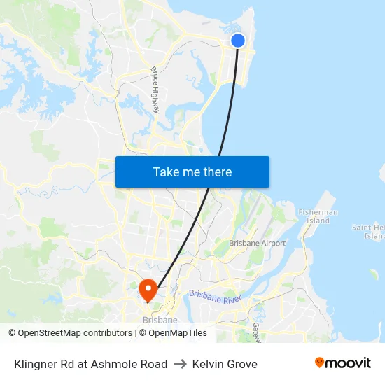 Klingner Rd at Ashmole Road to Kelvin Grove map