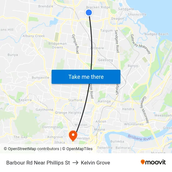 Barbour Rd Near Phillips St to Kelvin Grove map