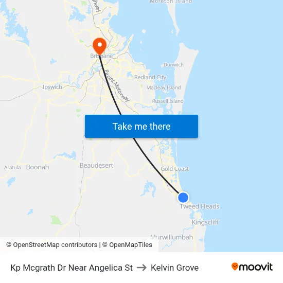 Kp Mcgrath Dr Near Angelica St to Kelvin Grove map