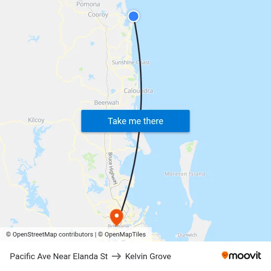 Pacific Ave Near Elanda St to Kelvin Grove map