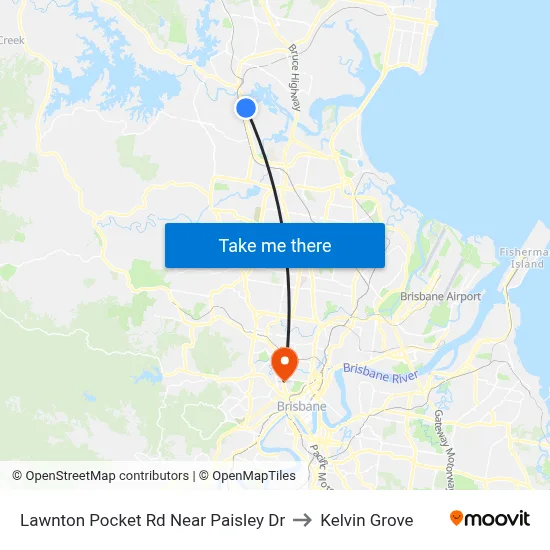 Lawnton Pocket Rd Near Paisley Dr to Kelvin Grove map