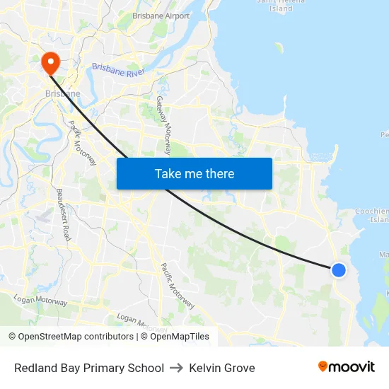 Redland Bay Primary School to Kelvin Grove map