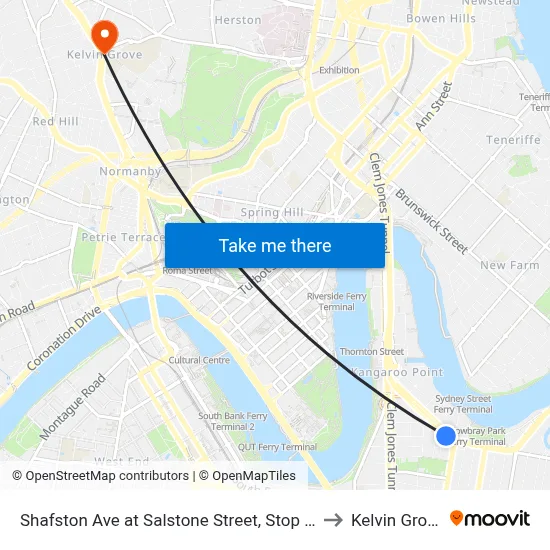 Shafston Ave at Salstone Street, Stop 11 to Kelvin Grove map