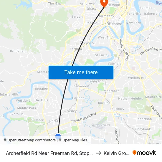 Archerfield Rd Near Freeman Rd, Stop 71 to Kelvin Grove map