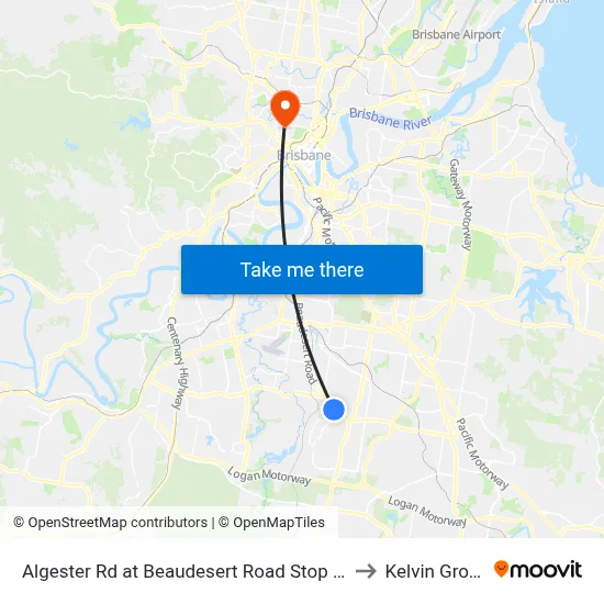Algester Rd at Beaudesert Road Stop 76 to Kelvin Grove map
