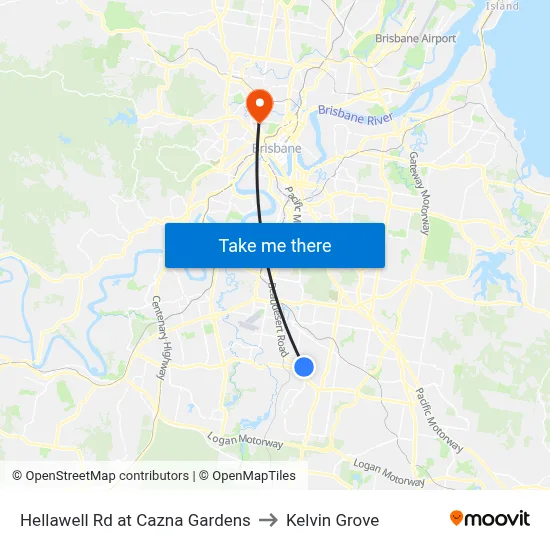 Hellawell Rd at Cazna Gardens to Kelvin Grove map