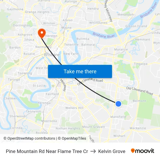 Pine Mountain Rd Near Flame Tree Cr to Kelvin Grove map