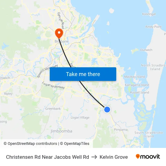 Christensen Rd Near Jacobs Well Rd to Kelvin Grove map