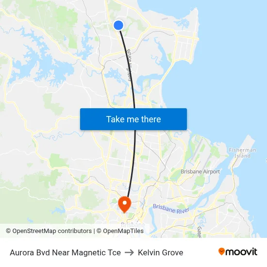 Aurora Bvd Near Magnetic Tce to Kelvin Grove map