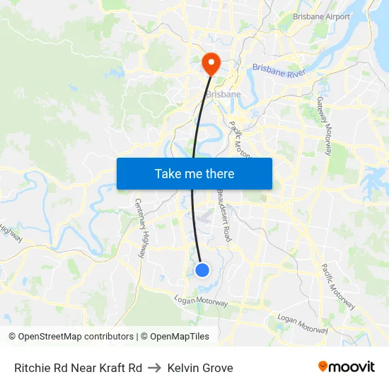 Ritchie Rd Near Kraft Rd to Kelvin Grove map