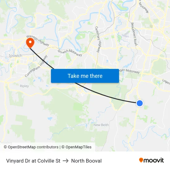 Vinyard Dr at Colville St to North Booval map