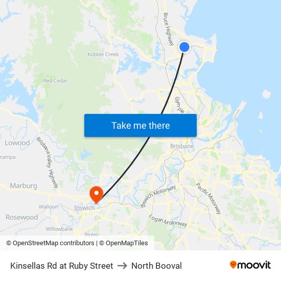 Kinsellas Rd at Ruby Street to North Booval map