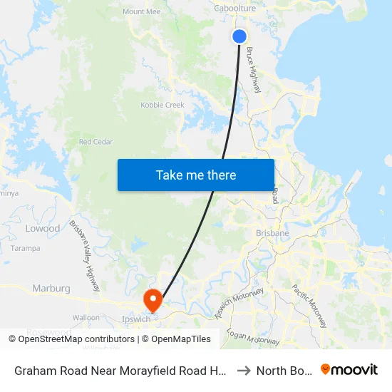 Graham Road Near Morayfield Road Hail 'N' Ride to North Booval map