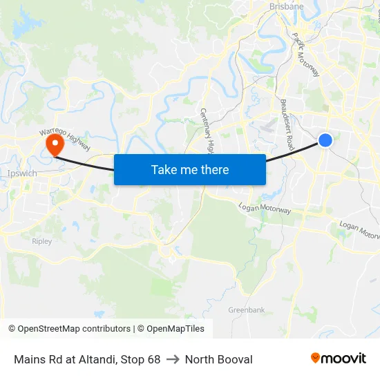 Mains Rd at Altandi, Stop 68 to North Booval map