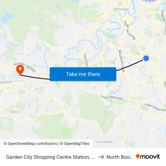 Garden City Shopping Centre Station, Stop L to North Booval map