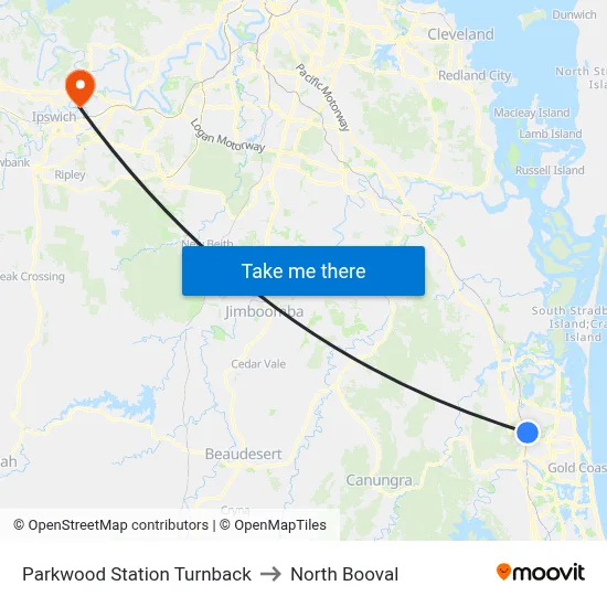 Parkwood Station Turnback to North Booval map