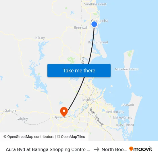 Aura Bvd at Baringa Shopping Centre Stop A to North Booval map