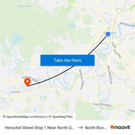 Herschel Street Stop 1 Near North Quay to North Booval map