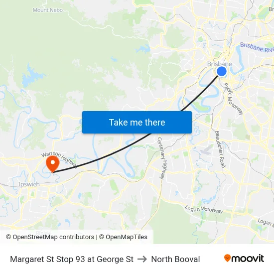 Margaret St Stop 93 at George St to North Booval map