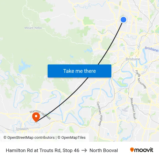 Hamilton Rd at Trouts Rd, Stop 46 to North Booval map