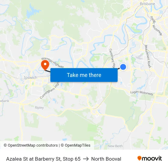 Azalea St at Barberry St, Stop 65 to North Booval map