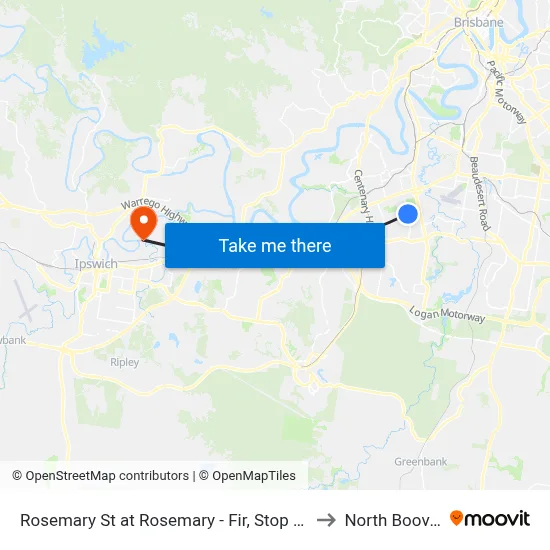 Rosemary St at Rosemary - Fir, Stop 73 to North Booval map