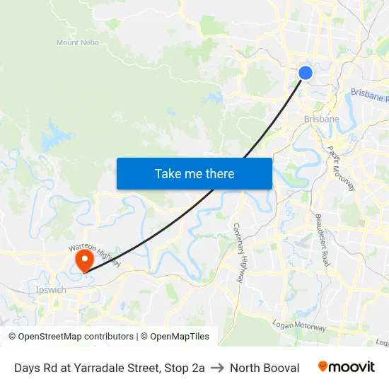 Days Rd at Yarradale Street, Stop 2a to North Booval map