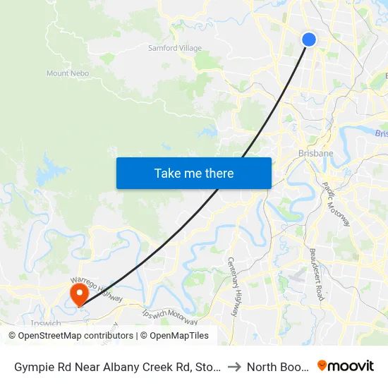 Gympie Rd Near Albany Creek Rd, Stop 42 to North Booval map